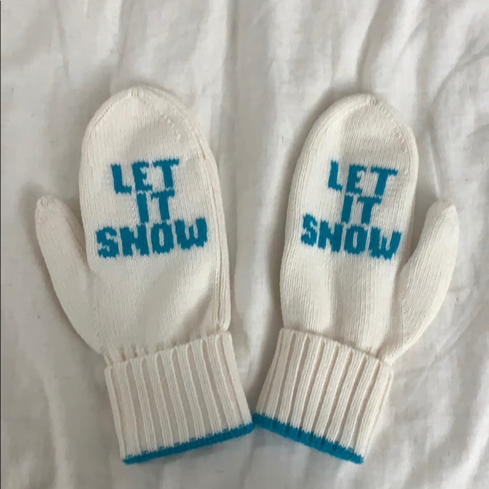 kate spade "let it snow" wool mittens